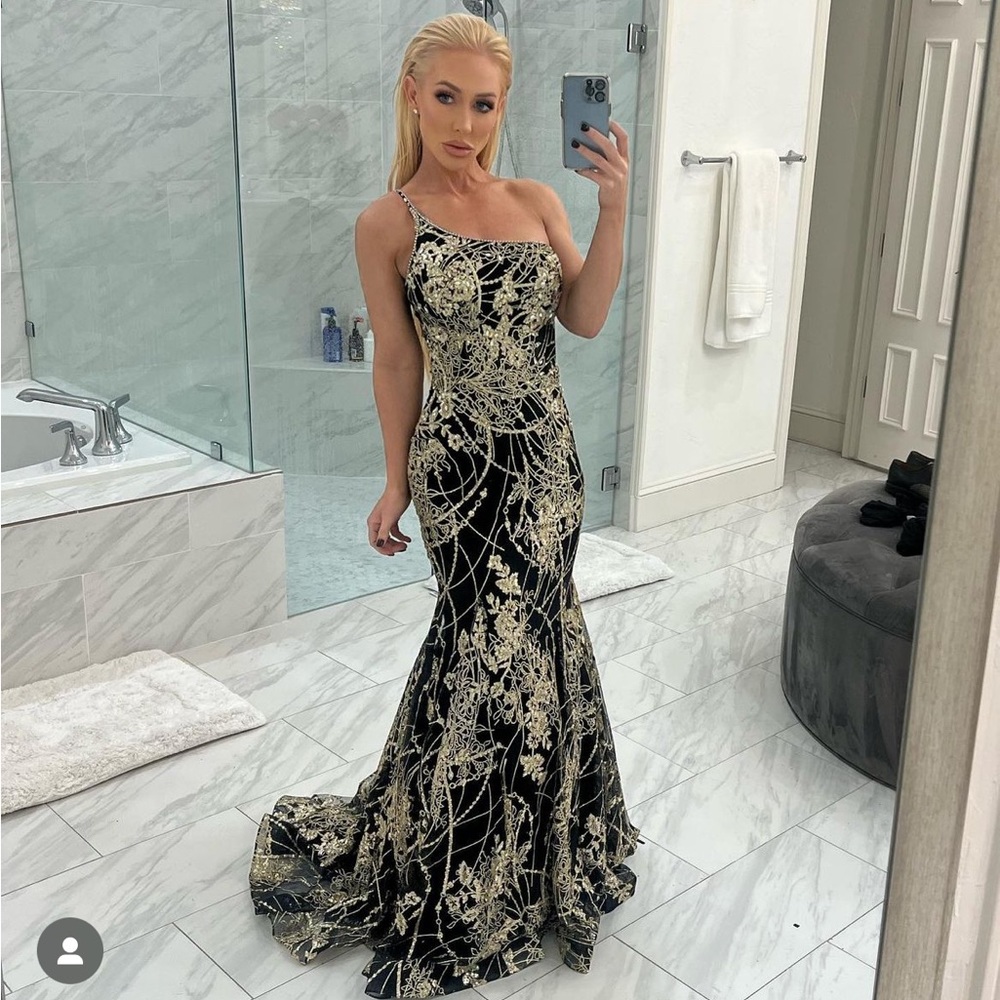 Gold and black formal mermaid gown